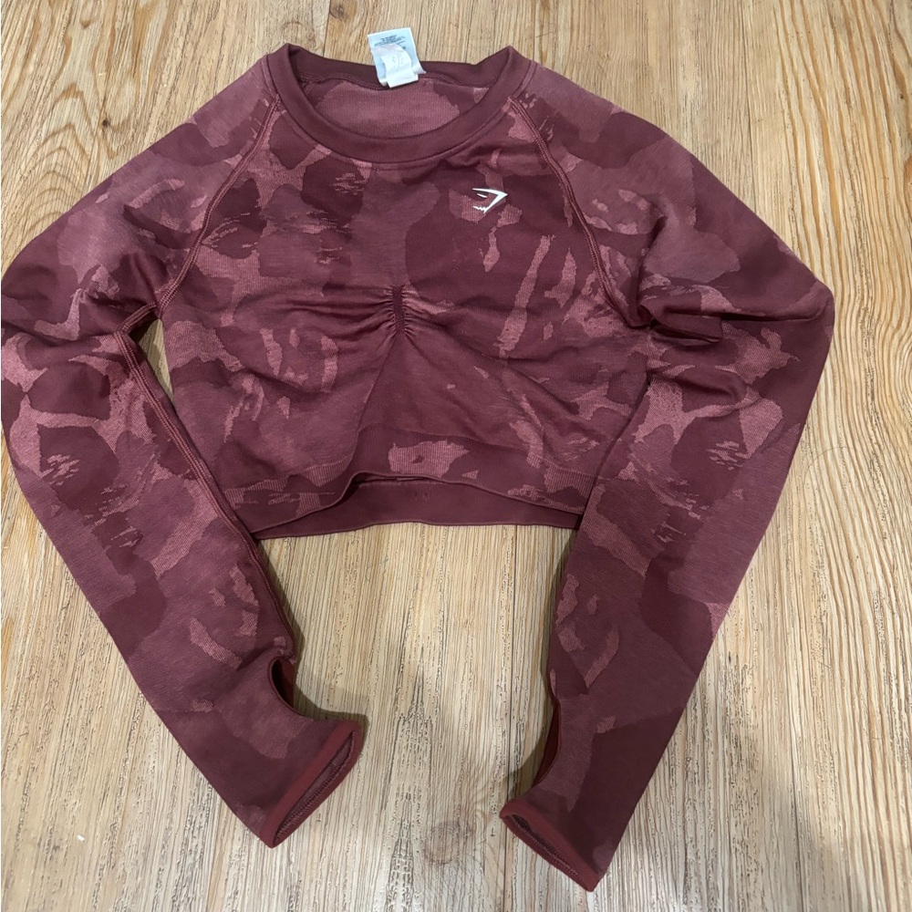 Gymshark Burgundy Patterned Top